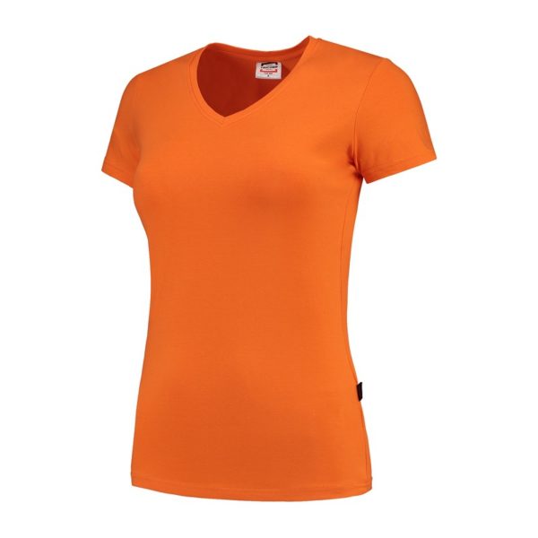 Tricorp-101008-Orange-Tshirt-vhals-fitted-Dames-Tricorp